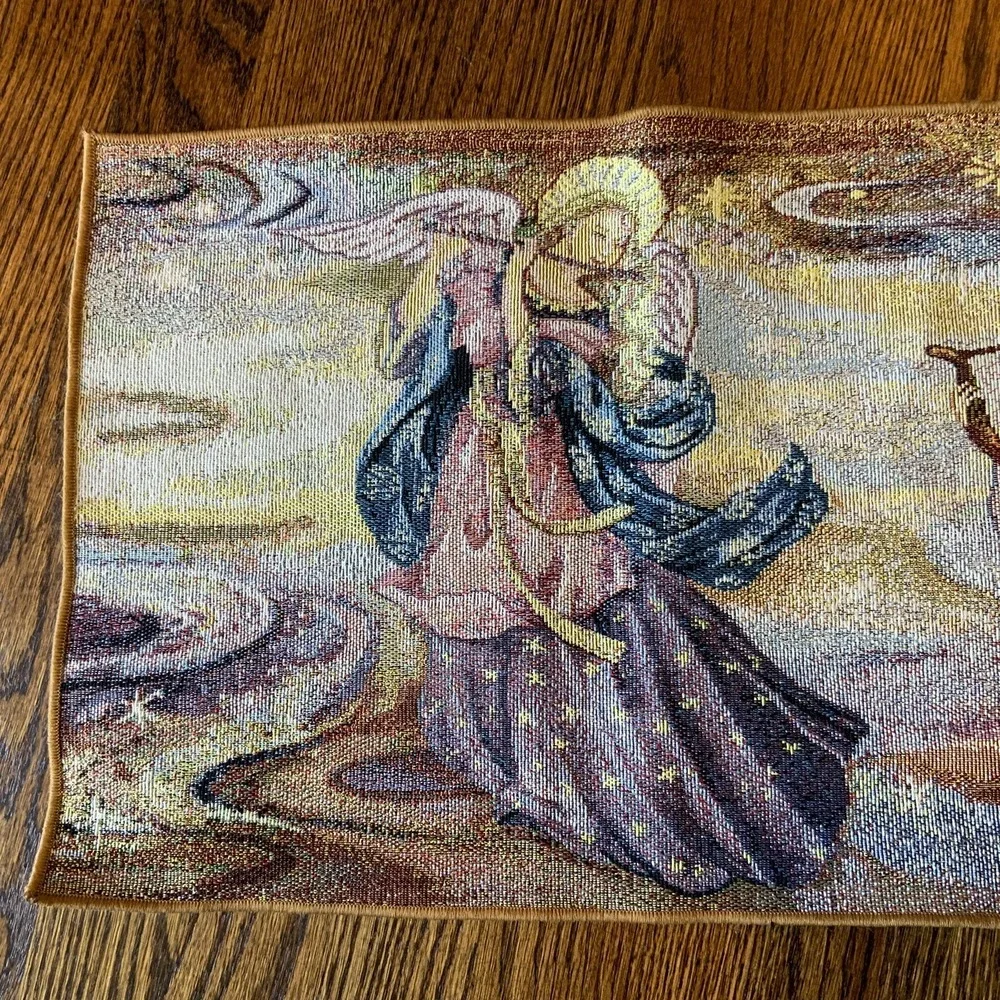Table Expressions Lena Liu‎ Angel Tapestry Table Runner Gold 37.5 X 12.5
